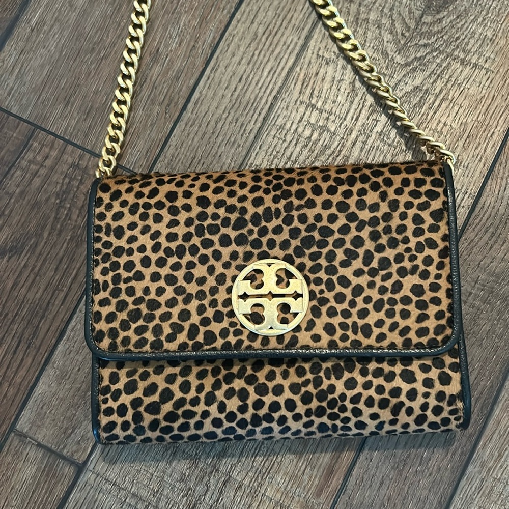 Tory Burch leopard cross body bag